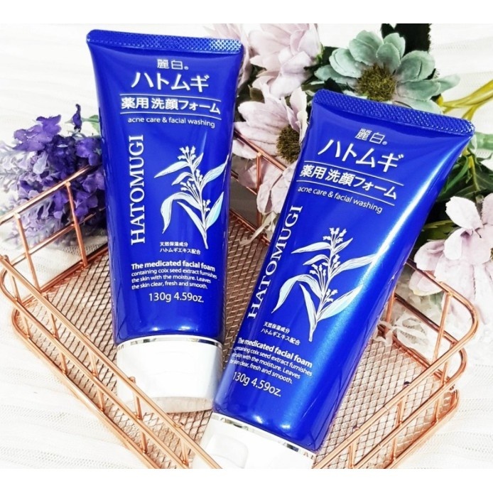 Hatomugi Cleansing Foam sữa rửa mặt ngừa mụn màu xanh, Nhật bản (130g)