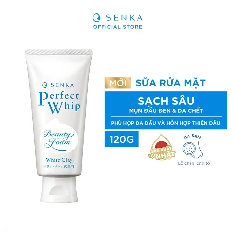 Senka Perfect Whip Sữa rửa mặt màu trắng, Nhật Bản (120g)