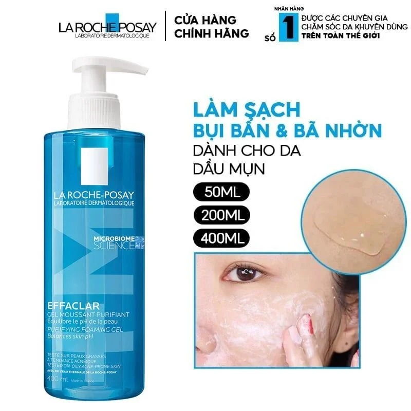 LRP La Roche-Posay Effaclar Sữa rửa mặt, Pháp (400ml)