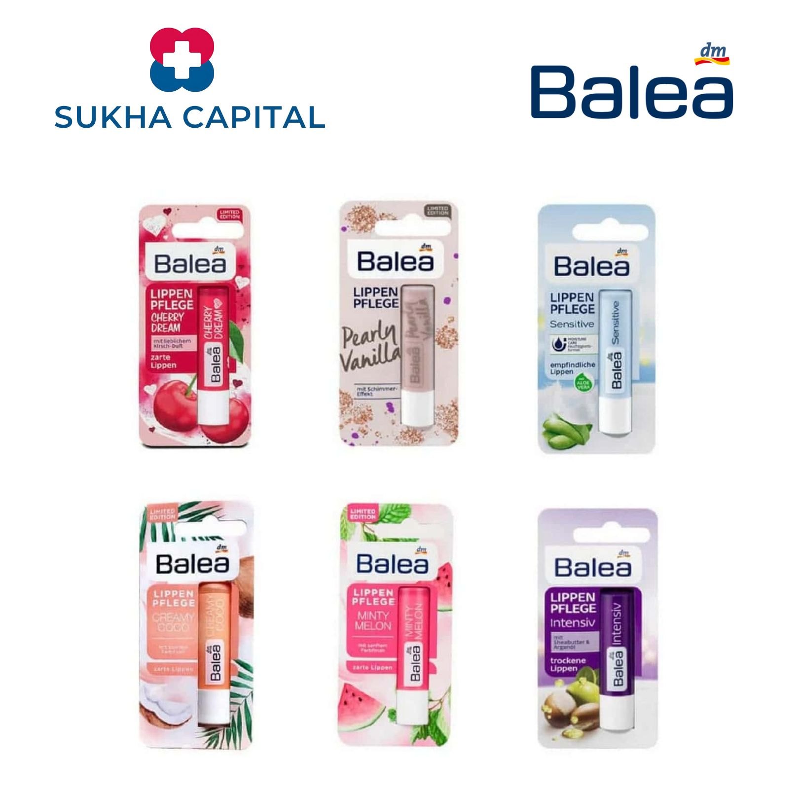 Balea Lippenpflege Son dưỡng môi chuyên sâu cho phụ nữ nhiều màu (đỏ, vàng, tím, tím nhạt) Đức, (4.8g)