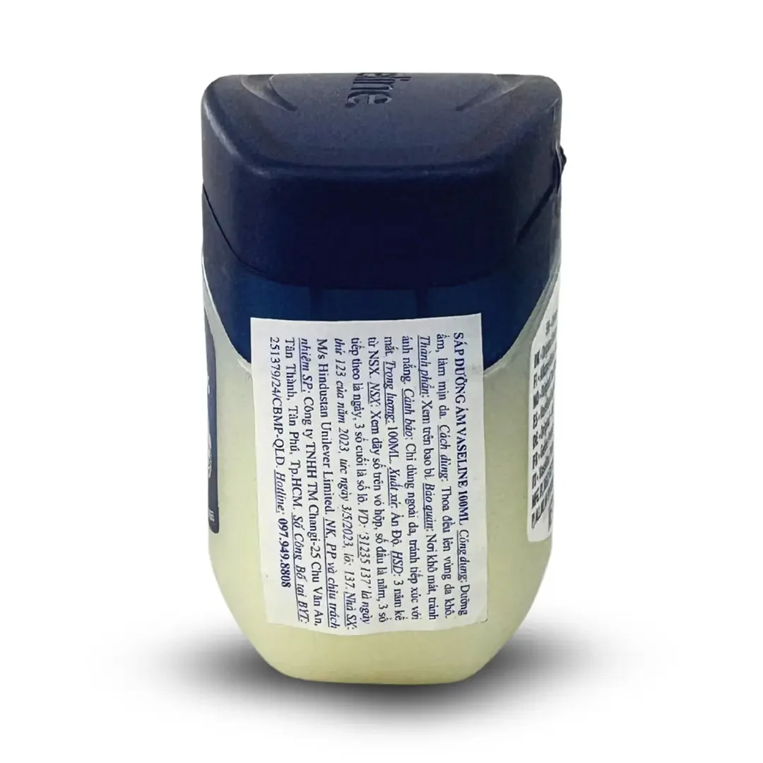 Vaseline Pure Petroleum Jelly Sáp dưỡng ẩm, Mỹ (100ml)