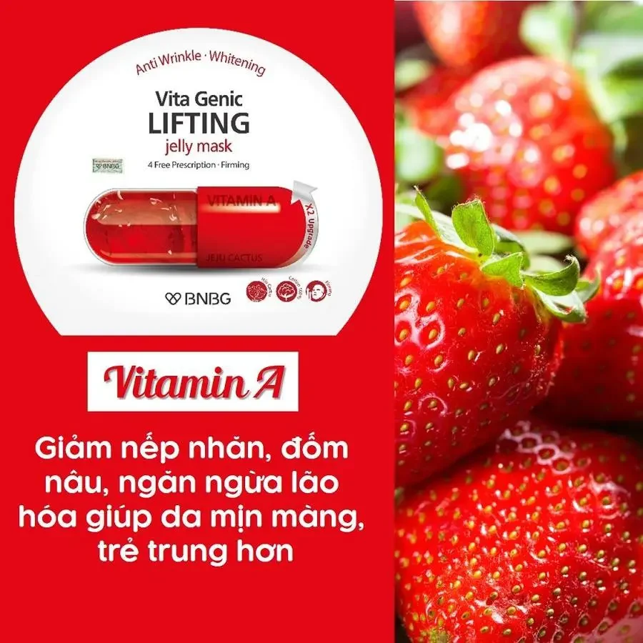 BNBG Banobagi Vita Genic Lifting Jelly Mask (Vitamin A) Mặt nạ dưỡng da, Hàn Quốc (đỏ)