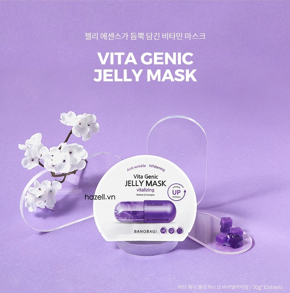 BNBG Banobagi Vita Genic Vitalizing Mask (Collagen) Mặt nạ dưỡng da, Hàn Quốc (tím)