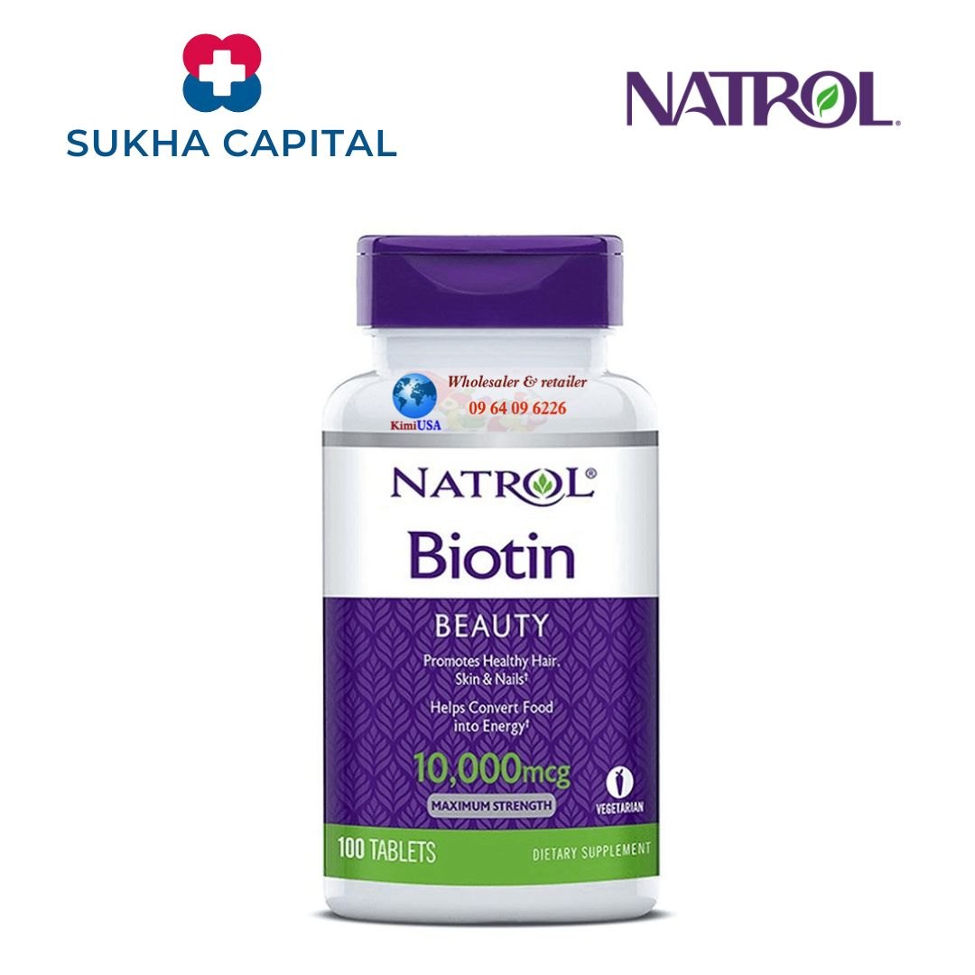 Natrol Biotin Maximum Strength 10000mcg Hỗ trợ mọc tóc Mỹ (100v)
