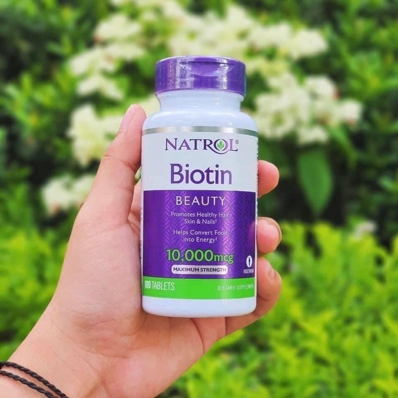 Natrol Biotin Maximum Strength 10000mcg Hỗ trợ mọc tóc Mỹ (100v)