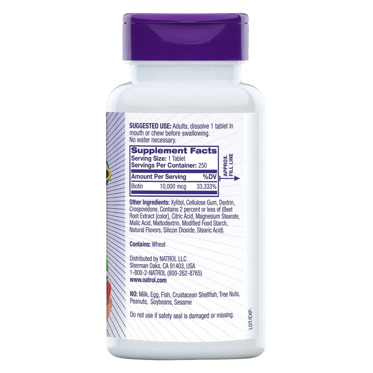 Natrol Biotin Maximum Strength 10000mcg Hỗ trợ mọc tóc Mỹ (100v)