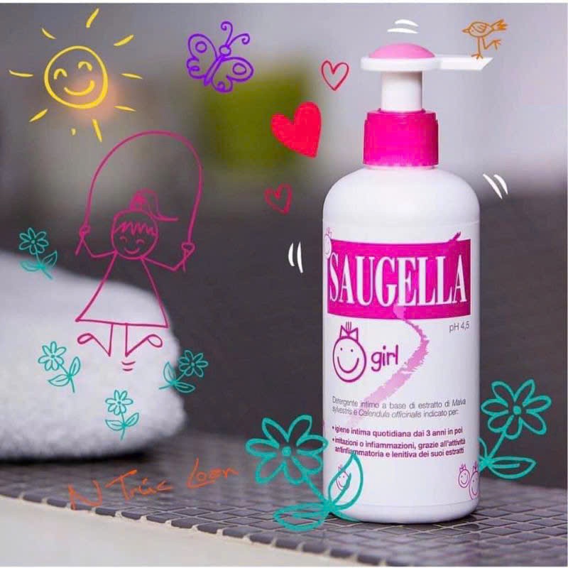 Saugella Dung dịch vệ sinh bé gái 3-12 tuổi Pháp (200ml)