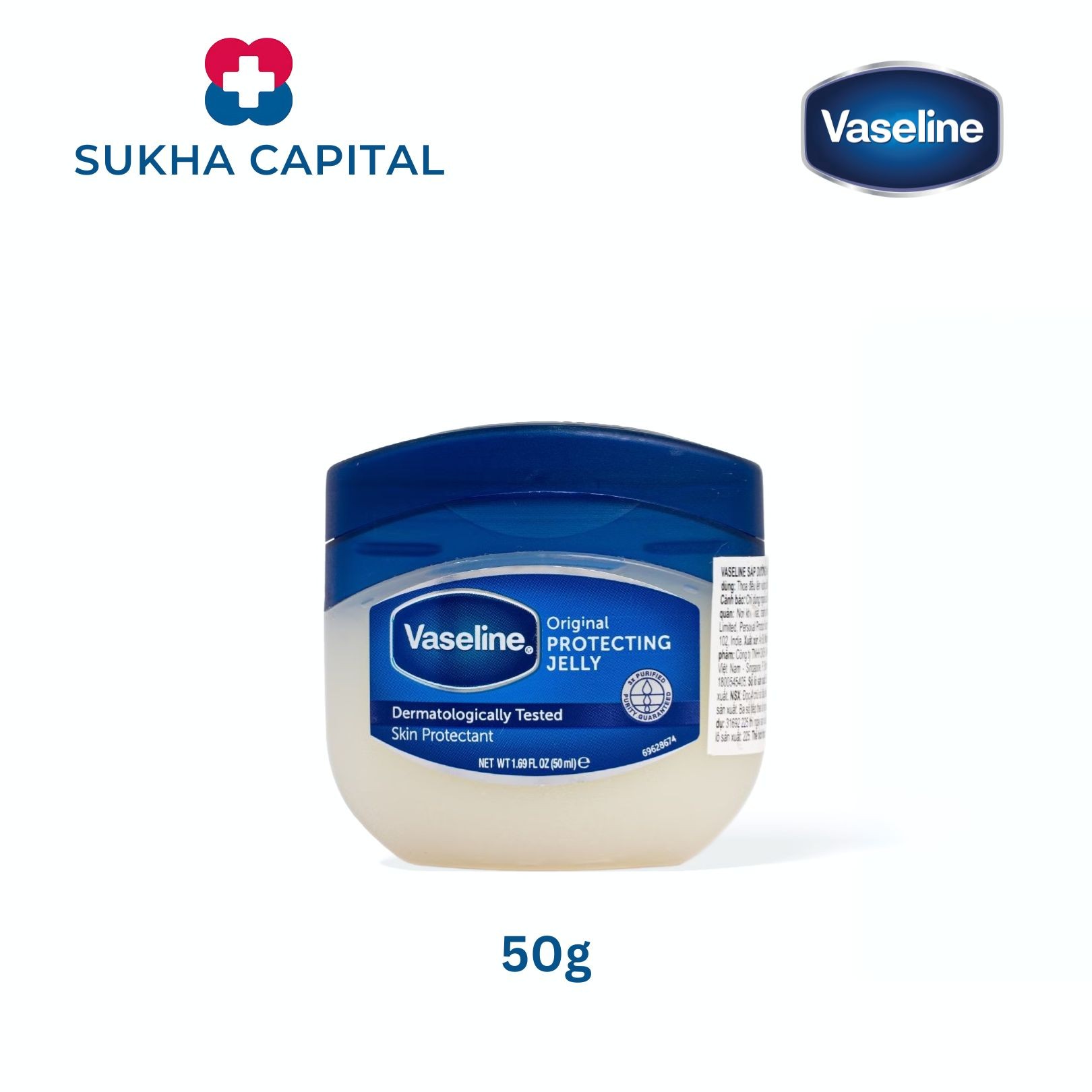 Vaseline Pure Petroleum Jelly Sáp dưỡng ẩm, Mỹ (50ml)