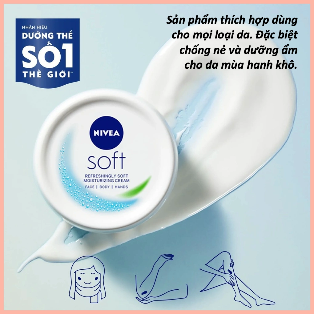 Nivea Soft Kem dưỡng, nẻ Đức (200ml)