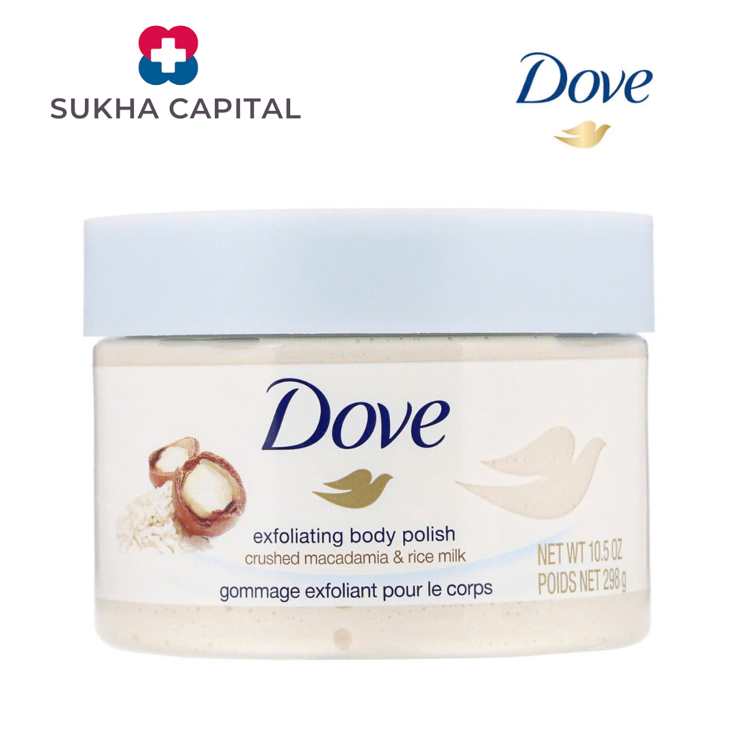Dove Exfoliating Body Polish Tẩy da chết toàn thân bản Đức hương maccadania, Đức (225ml)