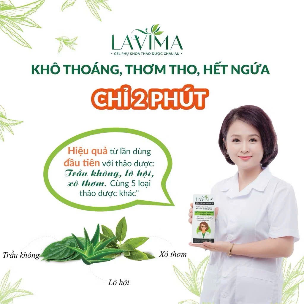 Lavima Dung dịch vệ sinh phụ nữ dạng gel rửa thảo dược, Việt Nam (tuýp 20g)