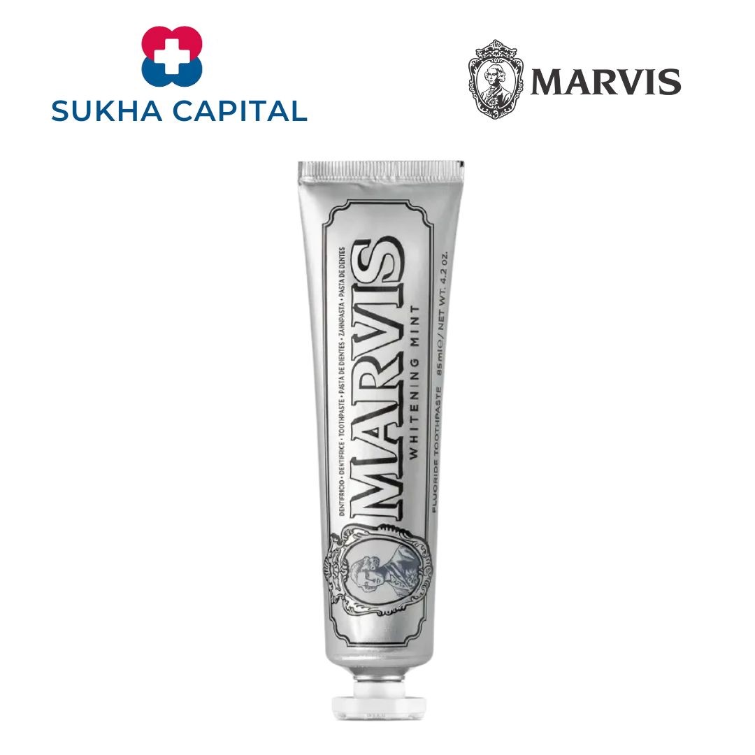 Marvis Whitening Mint toothpaste Kem đánh răng hương bạc hà, Ý (85ml màu trắng bạc)