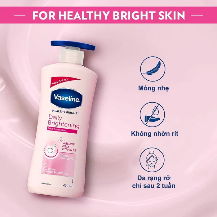 Vaseline Healthy Daily Brightening Sữa dưỡng thể trắng da, Mỹ (725ml)