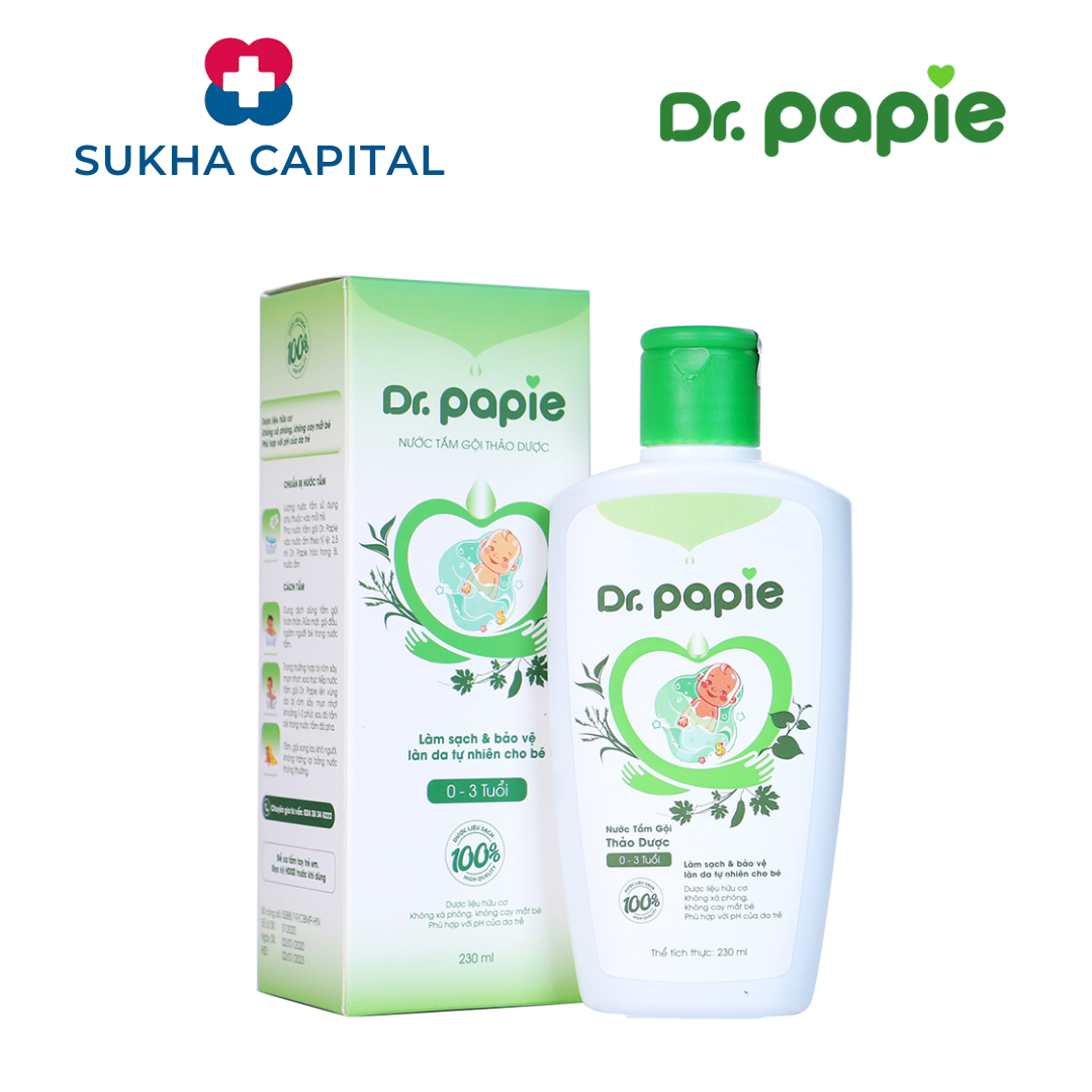 Dr. Papie Nước tắm gội thảo dược cho trẻ 0-3 tuổi, Việt Nam (230ml)