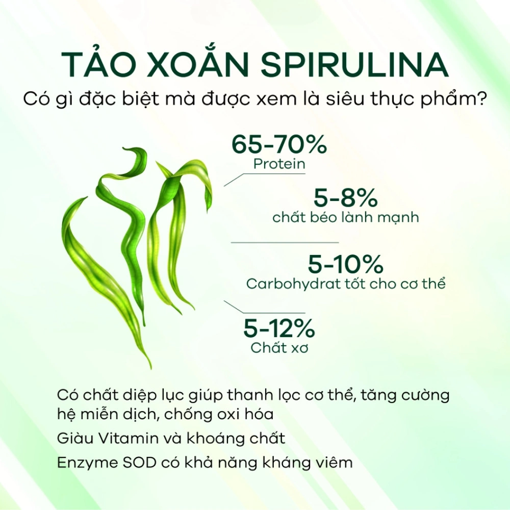 Algae Tảo xoắn Spirulina, Nhật Bản (2200v)
