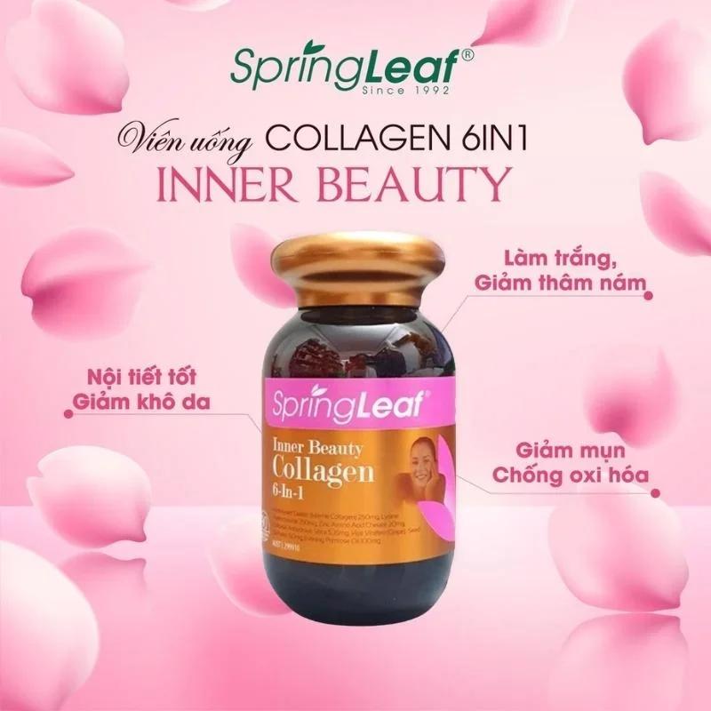 SpringLeaf Inner Beauty Collagen 6in1 Viên collagen cao cấp 6 chức năng Úc (90v)