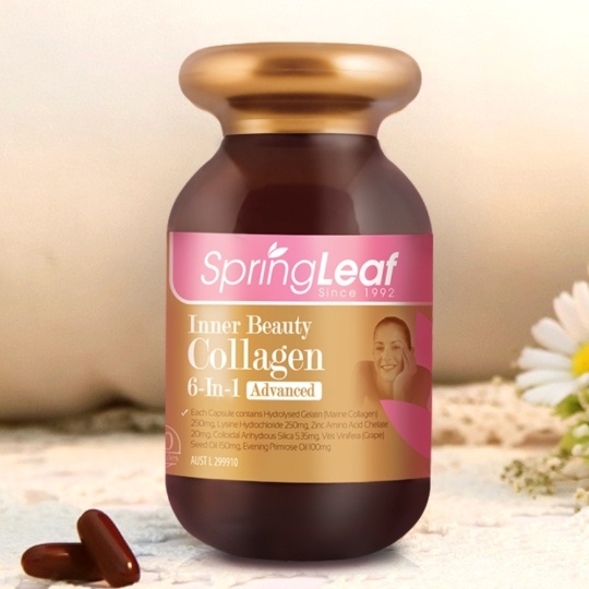 SpringLeaf Inner Beauty Collagen 6in1 Viên collagen cao cấp 6 chức năng Úc (90v)