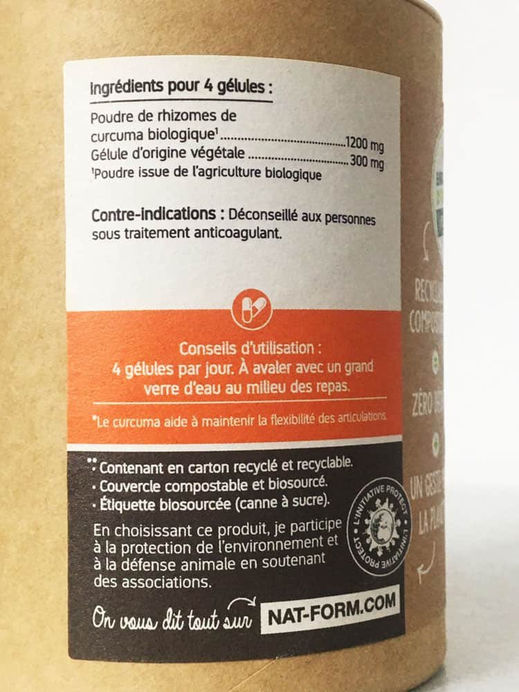 Nat&Form Curcuma Pipérine Viên tinh nghệ và tiêu đen, Pháp (200v)