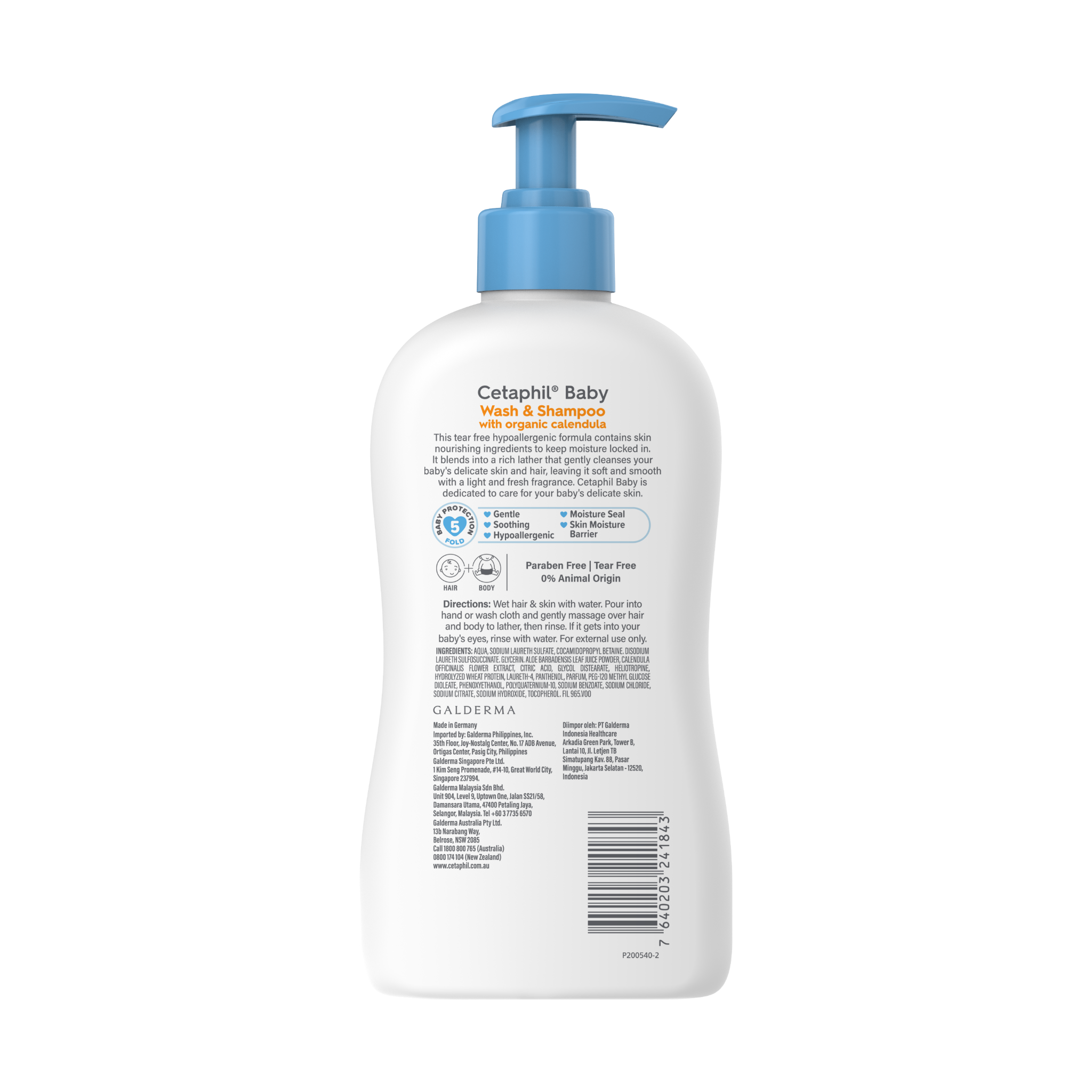Cetaphil Baby Wash & Shampoo Sữa tắm gội dịu mát Hoa Cúc cho trẻ em Úc (400ml)