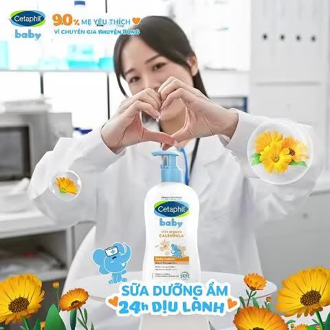 Cetaphil Baby Wash & Shampoo Sữa tắm gội dịu mát Hoa Cúc cho trẻ em Úc (400ml)