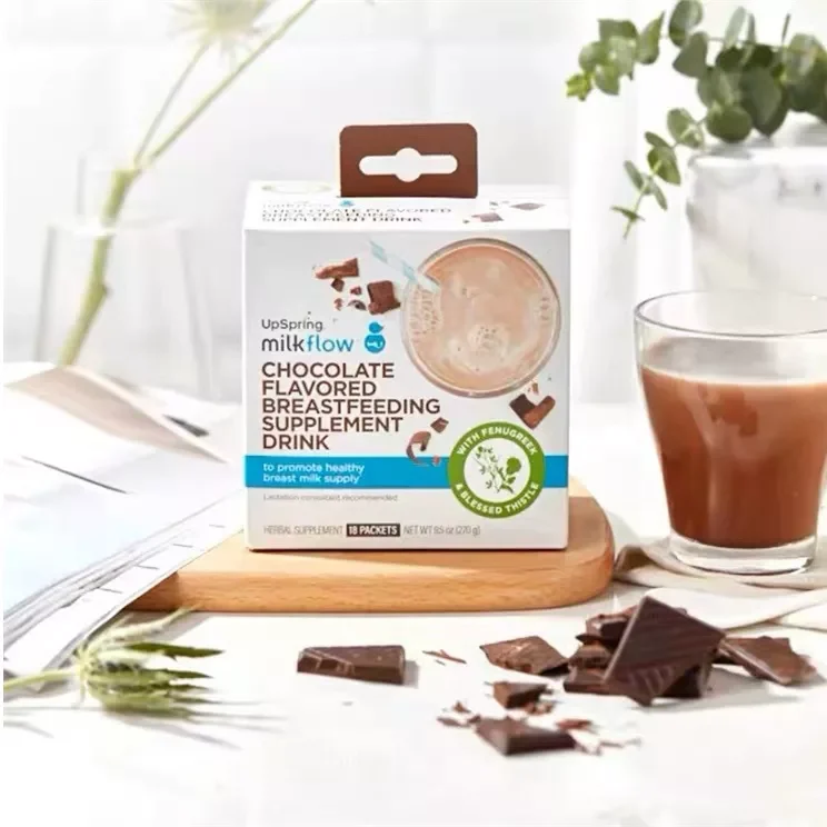 Lợi sữa UpSpring Milkflow Supplement Drink dạng ngũ cốc vị Chocolate 270g Mỹ (8 gói)
