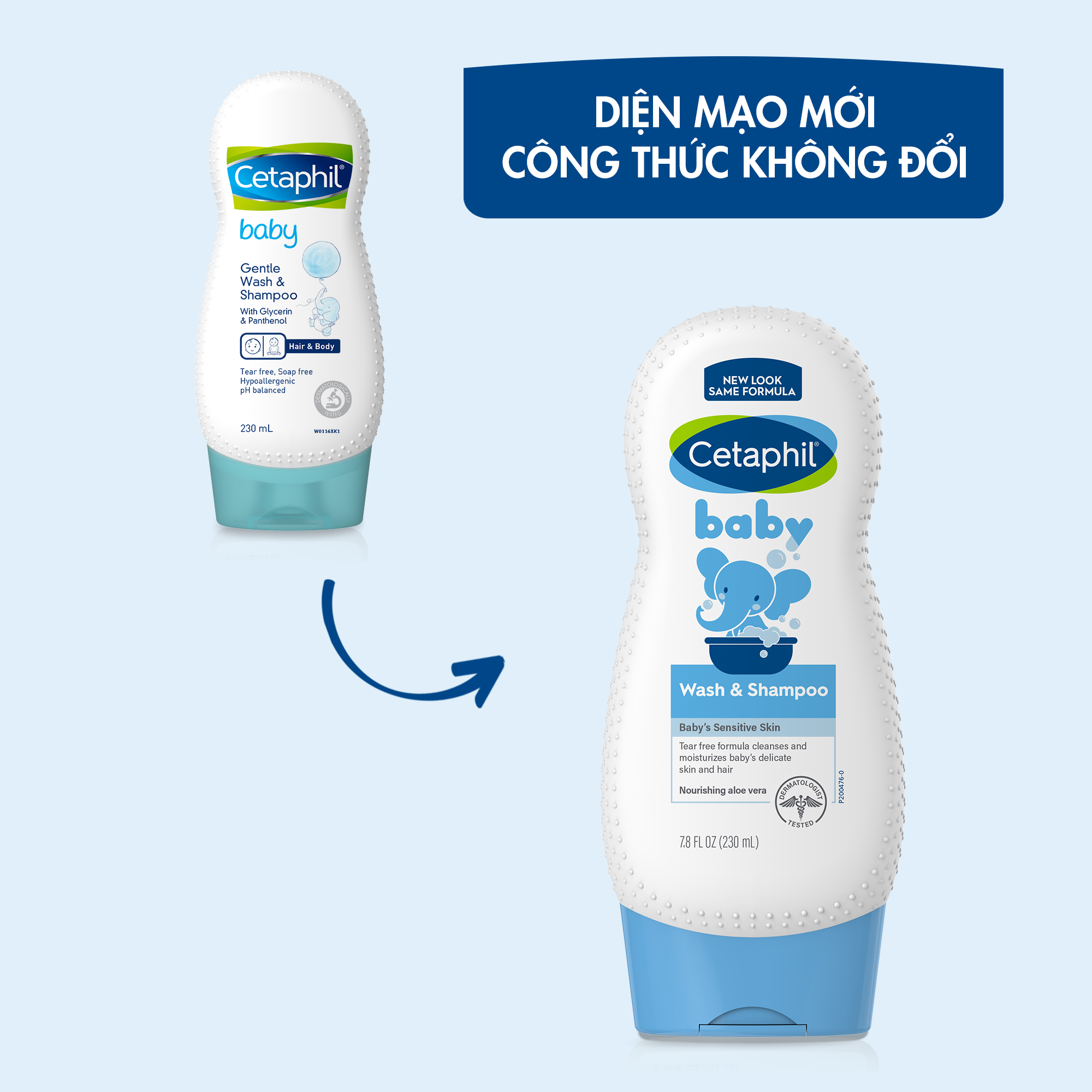 Cetaphil Baby Wash & Shampoo Sữa tắm gội dịu mát cho trẻ em Úc (400ml)