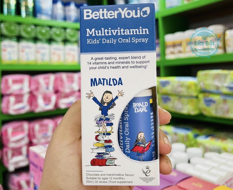 BetterYou Multivitamin Kids' Daily Oral Spray Vitamin tổng hợp dạng xịt từ 13 tuổi , UK (25ml)