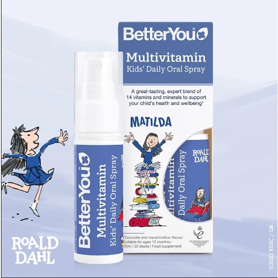 BetterYou Multivitamin Kids' Daily Oral Spray Vitamin tổng hợp dạng xịt từ 13 tuổi , UK (25ml)