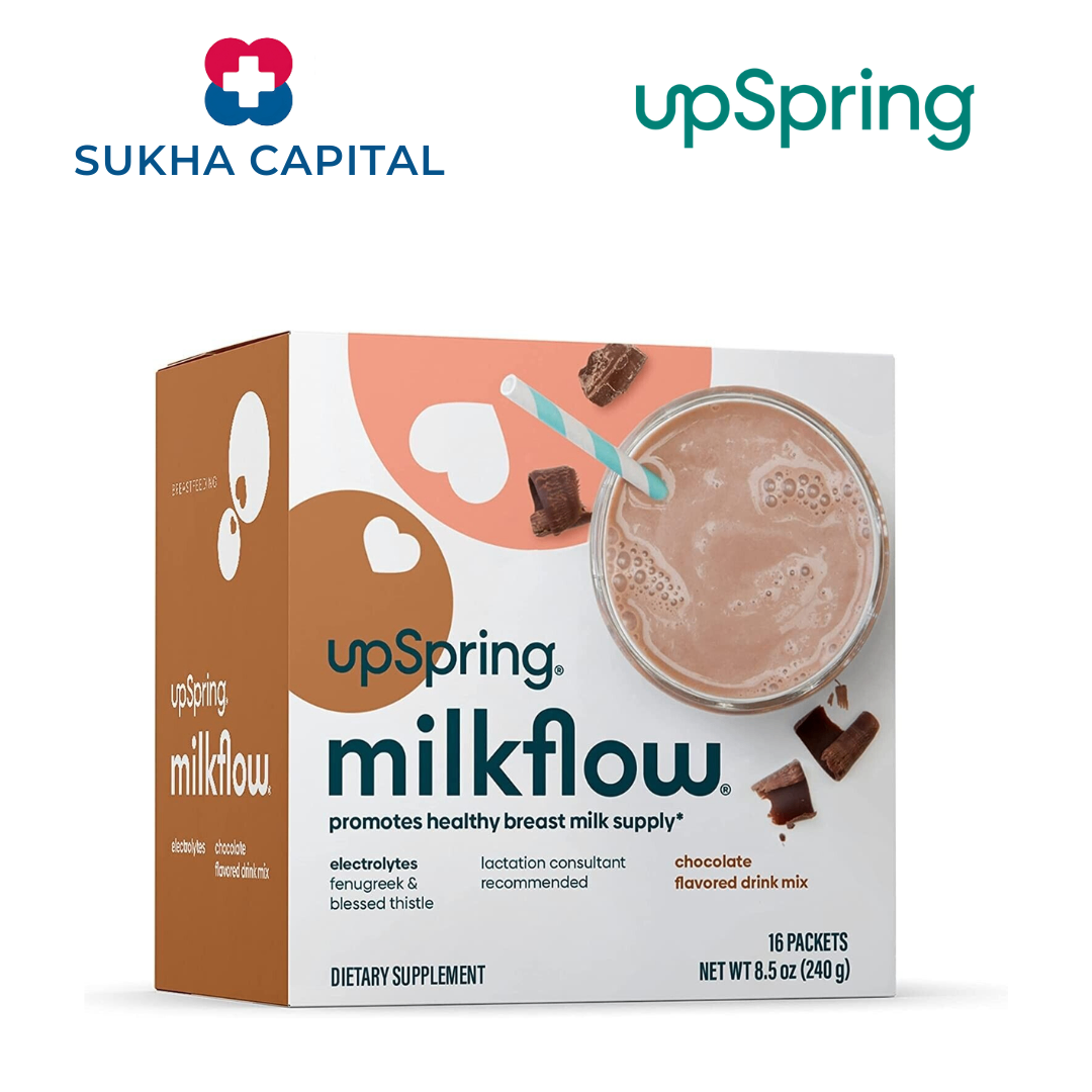 Lợi sữa UpSpring Milkflow Supplement Drink dạng ngũ cốc vị Chocolate 270g Mỹ (8 gói)