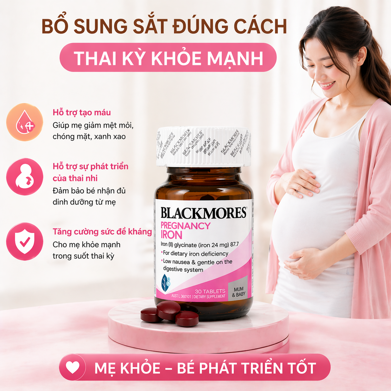 Blackmores Pregnancy IRON Viên sắt cho phụ nữ và bà bầu Úc (30v)