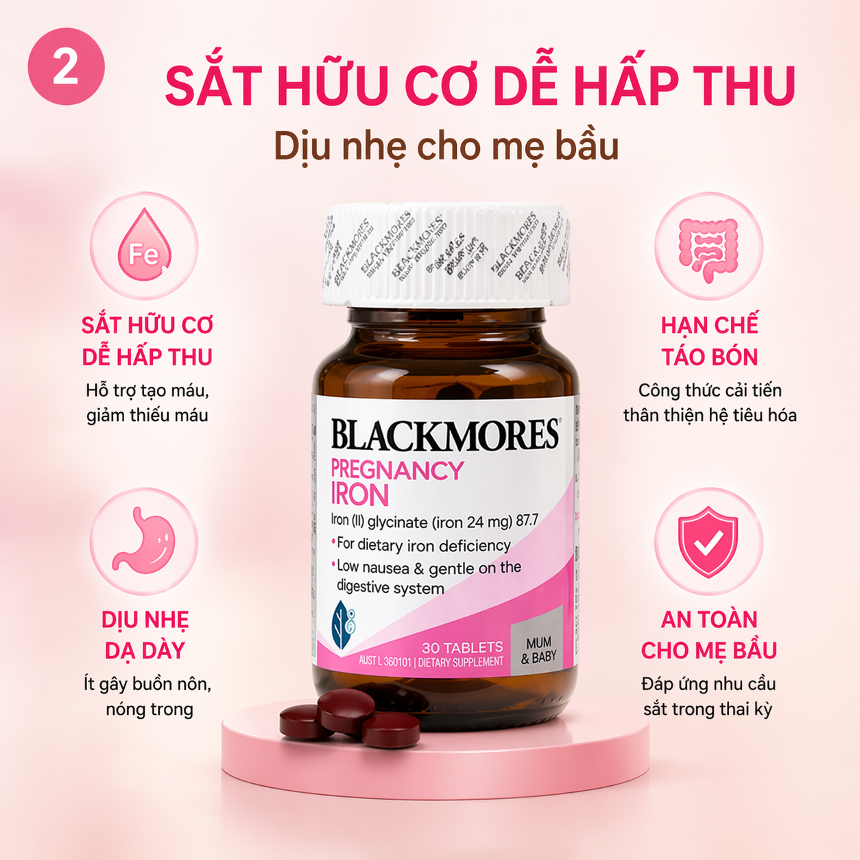 Blackmores Pregnancy IRON Viên sắt cho phụ nữ và bà bầu Úc (30v)