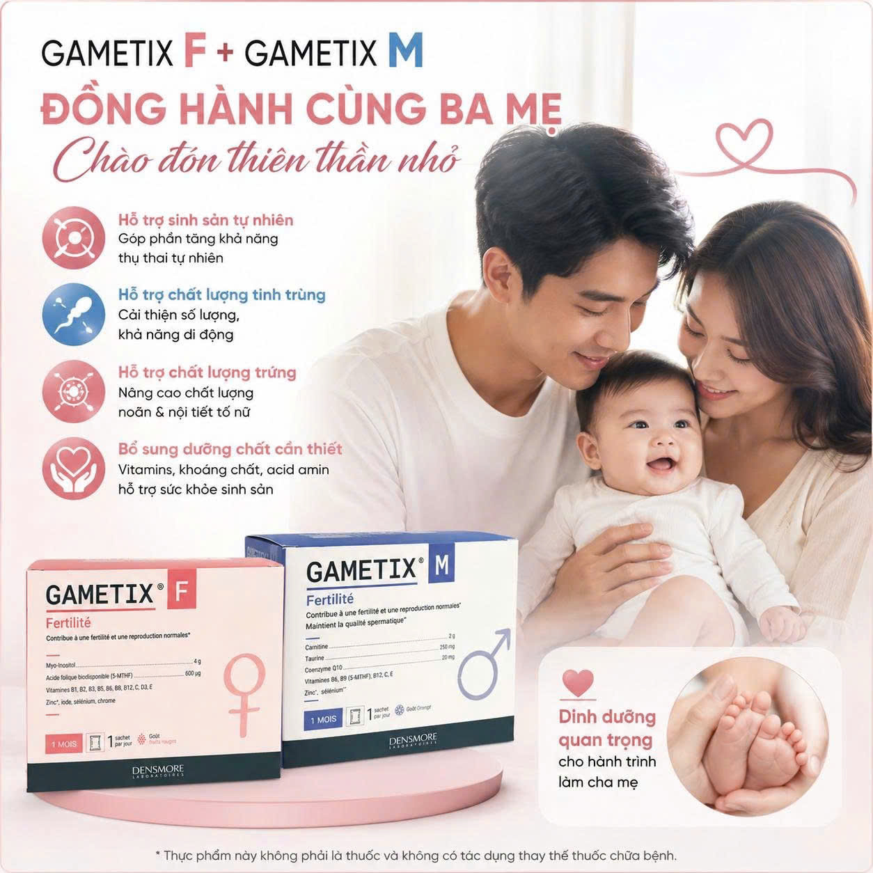 Densmore Gametix F Tăng thụ thai nữ Pháp (30 gói)