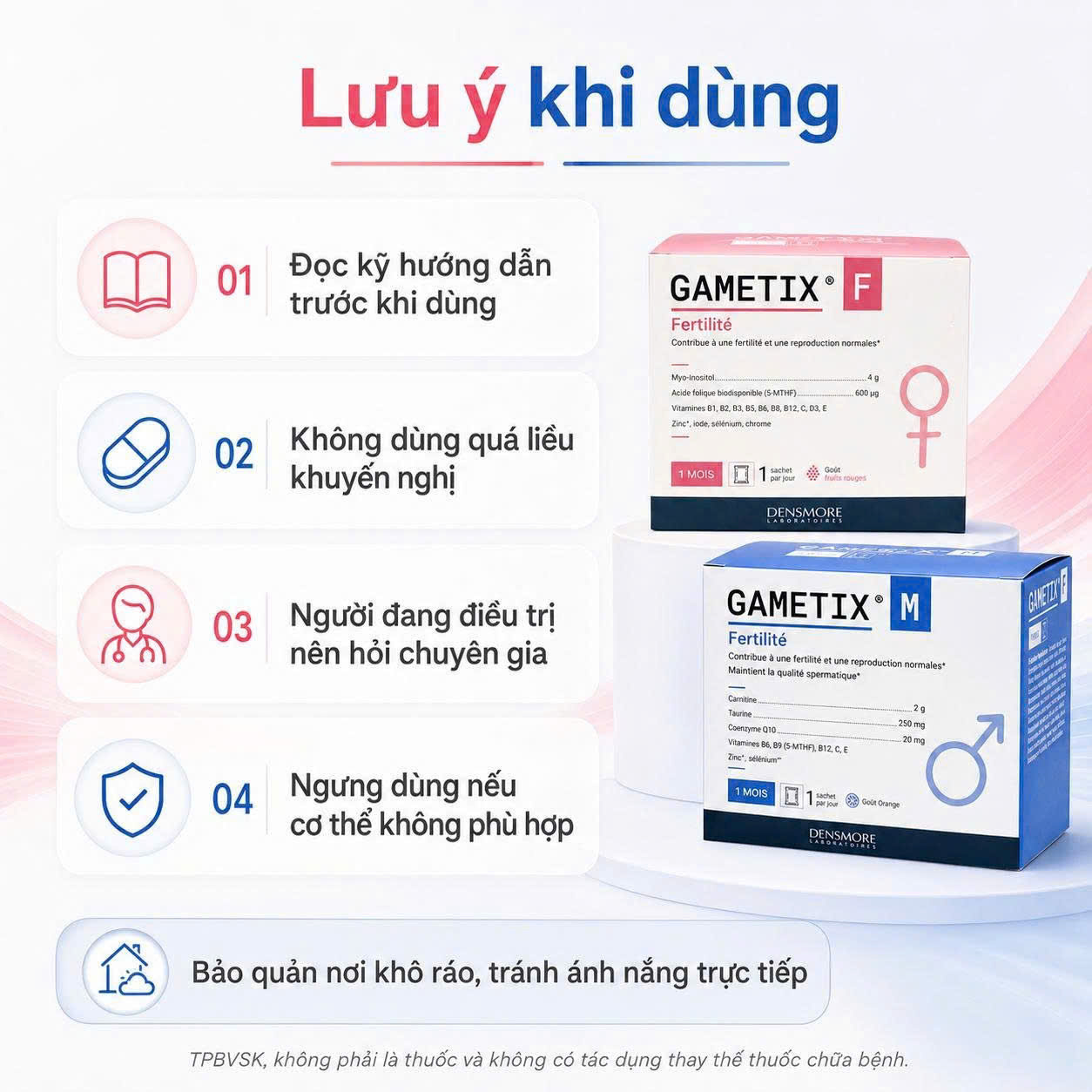 Densmore Gametix F Tăng thụ thai nữ Pháp (30 gói)