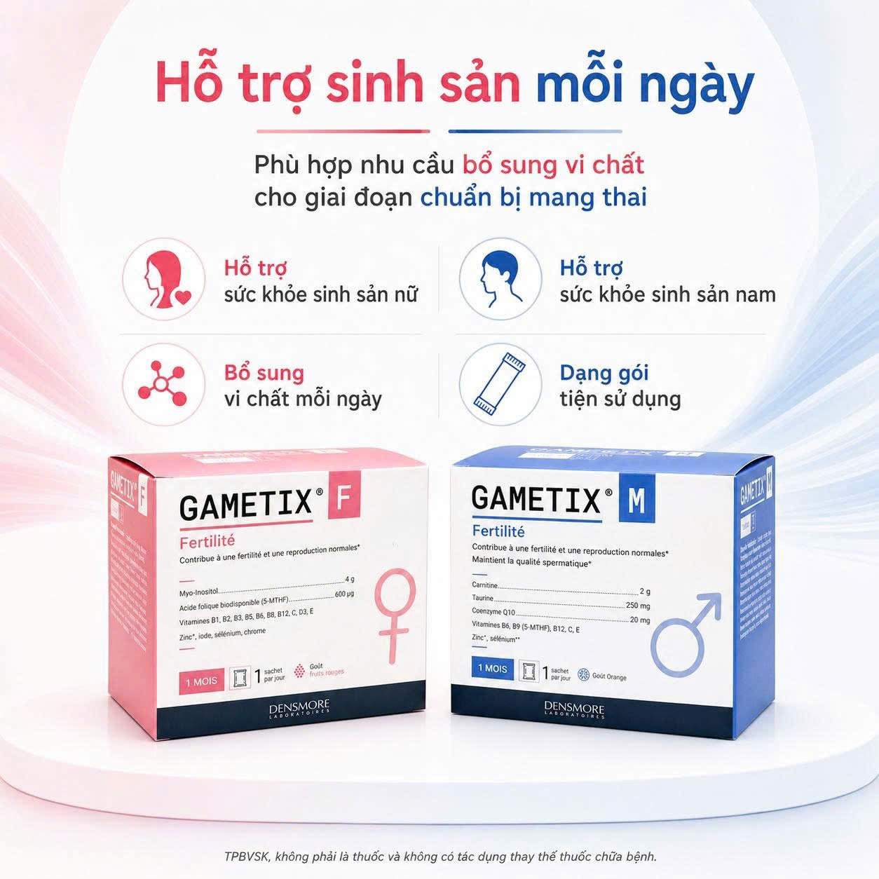Densmore Gametix F Tăng thụ thai nữ Pháp (30 gói)