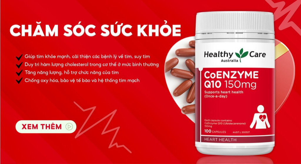 Healthy Care Coenzyme Q10 150mg Bổ tim Úc (100v)