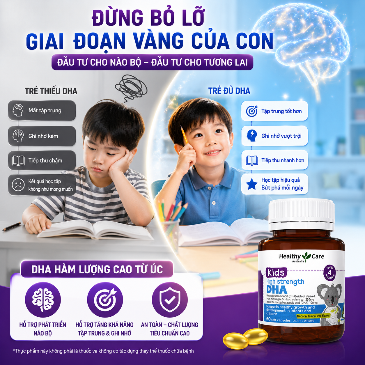 Healthy Care Kids Computer Eyes Chewable Viên bổ mắt Úc (60v)