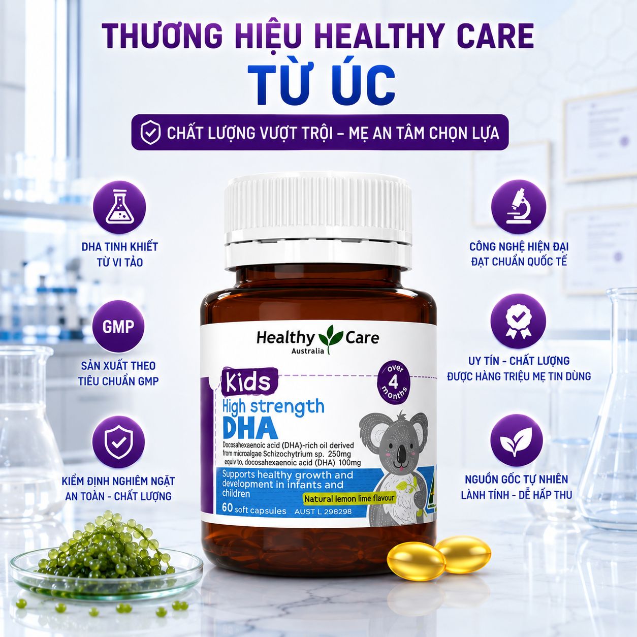 Healthy Care Kids Computer Eyes Chewable Viên bổ mắt Úc (60v)