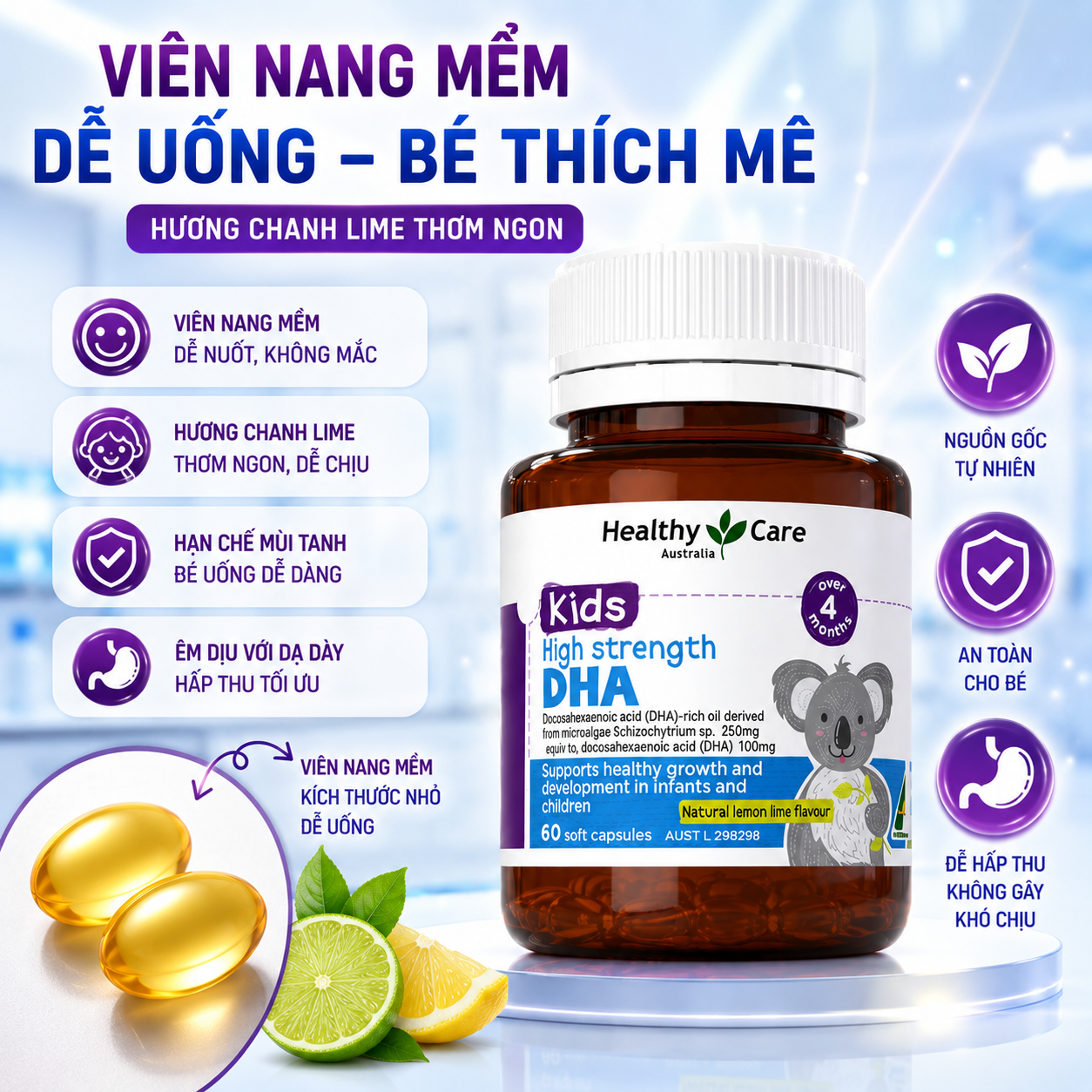 Healthy Care Kids Computer Eyes Chewable Viên bổ mắt Úc (60v)