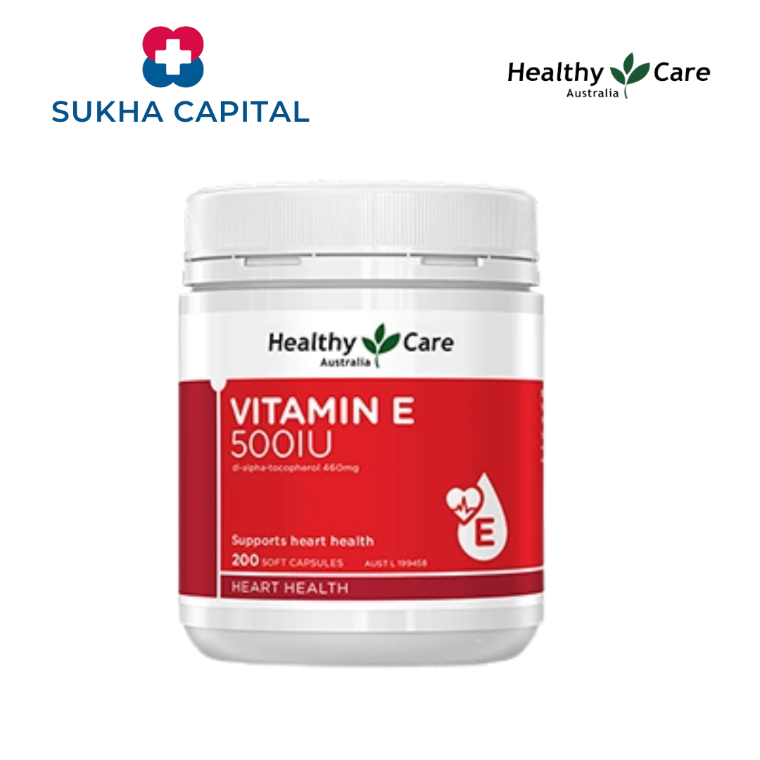 Healthy Care Vitamin E 500IU Hỗ trợ tim, da Úc (200v)