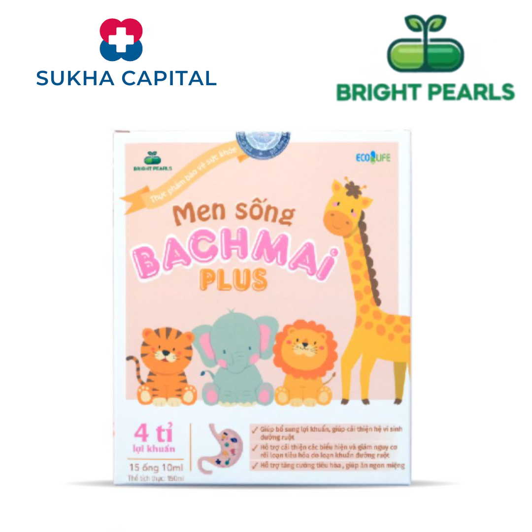 Men sống Bạch Mai Plus dạng nước tăng cường hệ tiêu hóa cho bé, Việt Nam (15 ống)