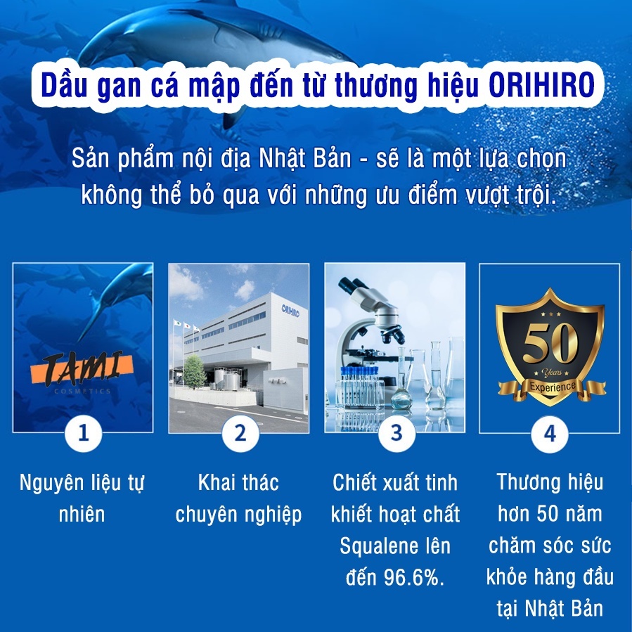 Orihiro Squalene Sụn vi cá mập bổ trợ xướng khớp, Nhật Bản (360v)