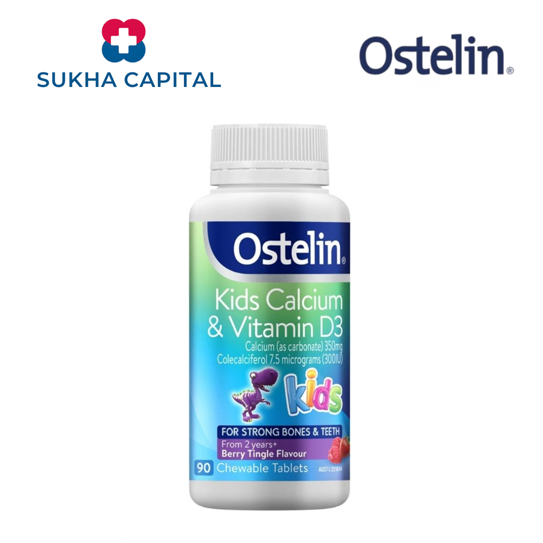 Ostelin Kids Calcium & Vitamin D3 Canxi viên khủng long cho bé Úc (90v)