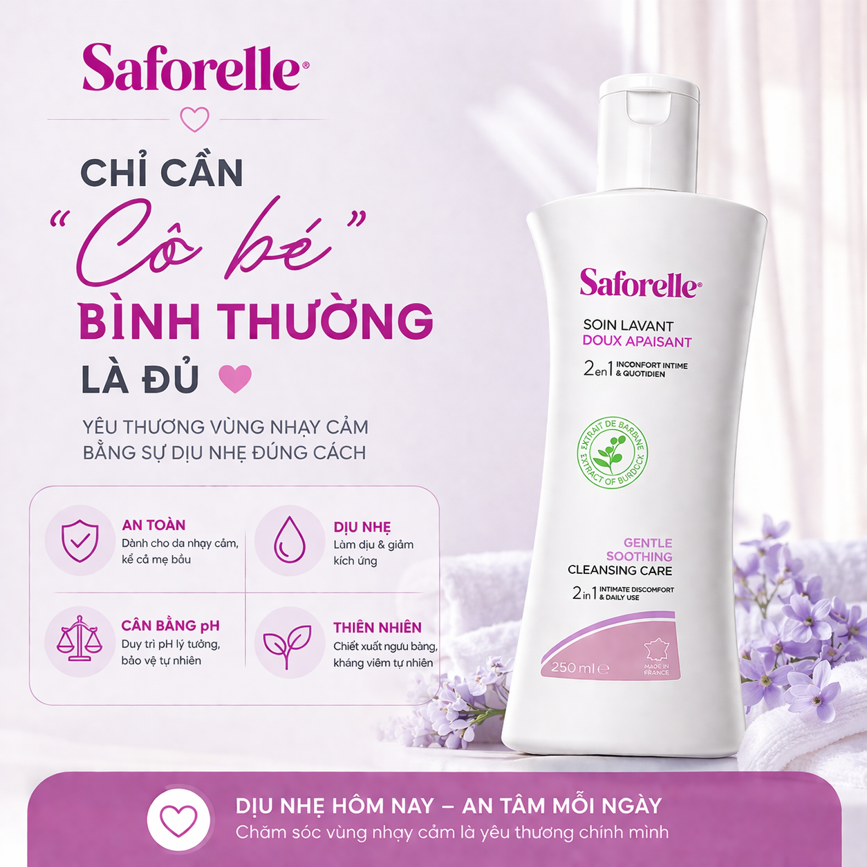 Saforelle Dung dịch vệ sinh phụ nữ Pháp (250ml)