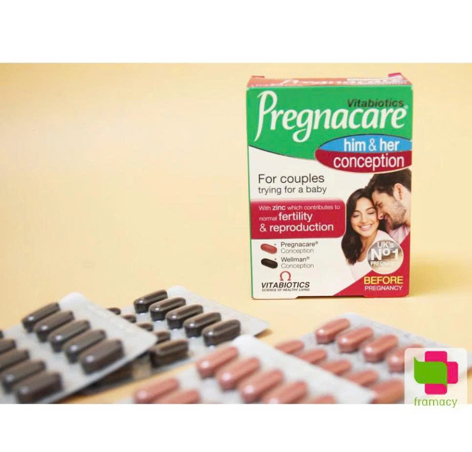 Vitabiotics Pregnacare Him and Her Conception Vitamin tăng thụ thai vợ chồng UK (84v)