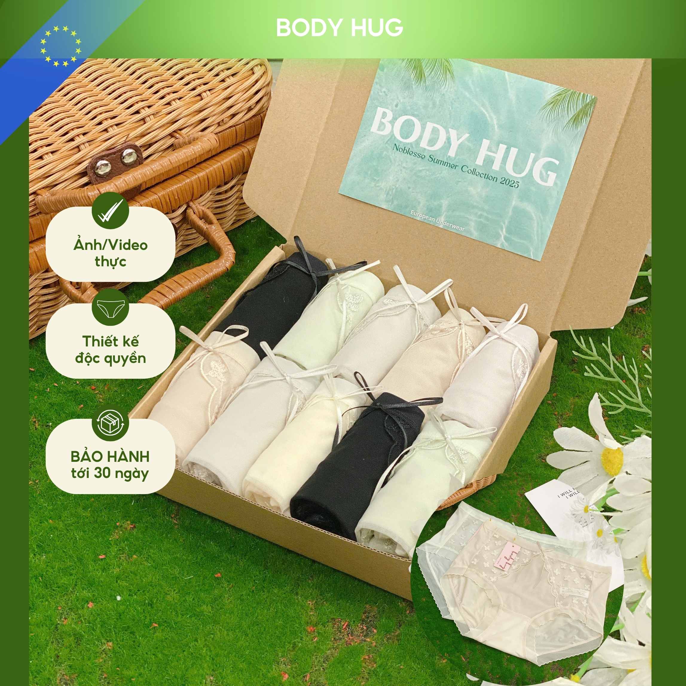 [BST MẬT Y] Quần Lót Nữ Ren Ý Eli-Thêu Siêu Mềm Siêu Nhẹ Thêu Tay Ánh Bạc Độc Quyền BODYHUG