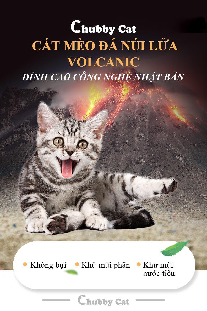 Cát vệ sinh đá núi lửa Volcanic Chubby Cat