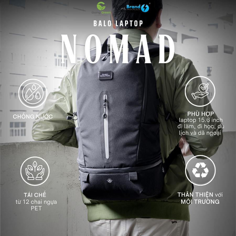 Balo Du Lịch Nomad Eco BrandCharger – Tái Chế, Giữ Nhiệt, 18L