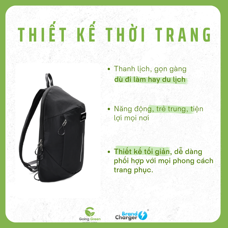 Balo mini chuyển đổi túi đeo chéo 2 trong 1 Brandcharger Shift