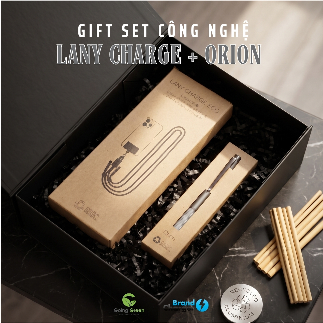 Bộ quà tặng bút ký Orion và cáp sạc Lany Charge Eco