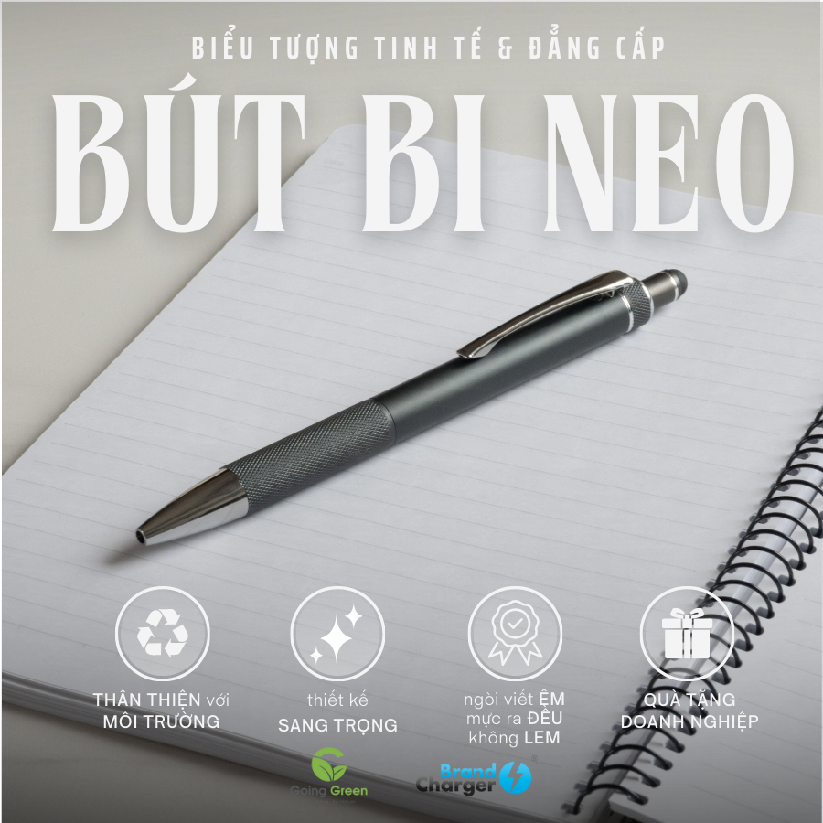 Bút Bi Neo Eco BrandCharger – Nhôm Tái Chế, Stylus Tích Hợp